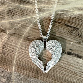 ANHÄNGER Herz-Flügel flach Silber