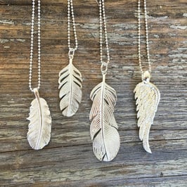 Federn und Flügelanhänger Silber