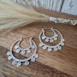 OHRHÄNGER-CREOLEN doppelreihig Plaquetten