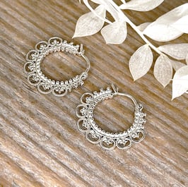 OHRHÄNGER Ornament-Creolen Silber