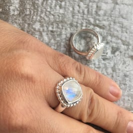 FINGERRING Silber mit Mondstein