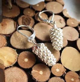 Ohrhänger Tannzapfen Silber