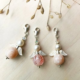 Glasperlen-Schutzengeli Silber