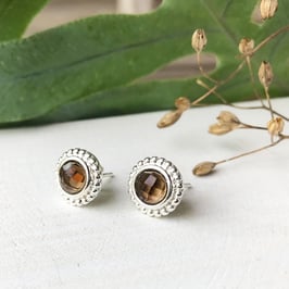 Ohrstecker Silber mit Rauchquarz