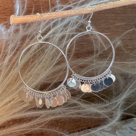 OHRHÄNGER Plaquetten-Creolen in 925-Sterlingsilber