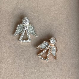 Schutzengeli Anhänger Silber / Rose mit Zirkonia