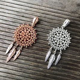 Traumfänger Anhänger Silber und Rosé