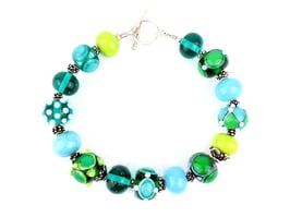 Unikat Armband türkis und grün