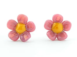 Ohrstecker Blüten pink