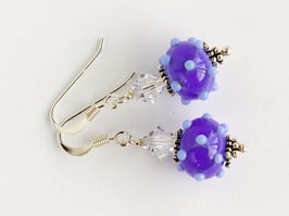 Ohrhänger Venezia blau, mit Glasschliff-Kristallen