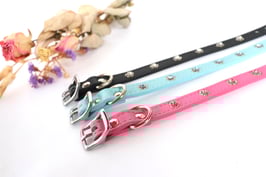 首輪　レザー（革）　ラインストーン入り　 Leather Brothers レザーブラザーズ