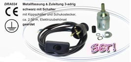 Metallfassung & Zuleitung 3-adrig