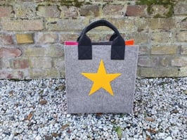 Aktentasche aus Filz grau bunt (K4002-H8002-S5013+5018)- Stern 7011 2H