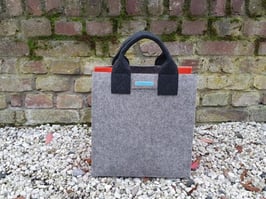 Aktentasche aus Filz  grau rot(K4002-H8002-S5019)2H