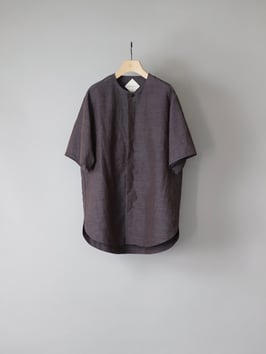 Silk linen crew-neck shirt B (2E126-23B)