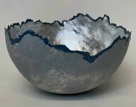 Lichtschale Schlagmetall Silber , Art. Nr. 4