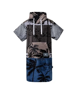 Atlantic Shore Surf Poncho Palm Tree Navy Grey