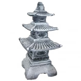 Japanische Laterne 49cm Formbeton bearbeitet - winterfest