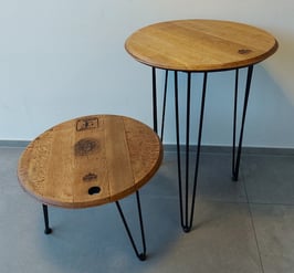 SET - Elegante Coffee Table aus Weinfass-Deckeln