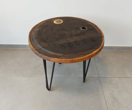 Eleganter Coffee Table SMALL aus Bierfass-Deckel mit Haarnadel-Beinen