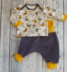 Cordhose & Babyshirt Chamäleon