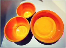 Set de cuencos naranja y morado