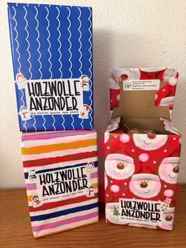 Holzwolle Anzünder und extra lange Zündhölzer