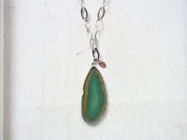 Kette grüner Achat Anhänger Silber