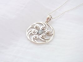 Kette Spirale Blautopas Anhänger