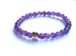 Armband Amethyst Gravur I AM Silber