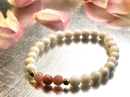 Armband Perlmutt und rosa Opal