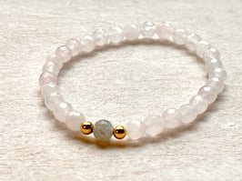 Armband TRUE LOVE Rosenquarz Labradorit