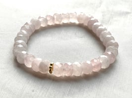 Armband Rosenquarz gold