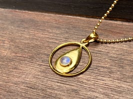 Kette Mondstein Flamme gold