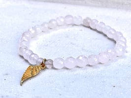 ANGEL GUARDIAN Armband Rosenquarz Flügel