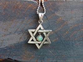 SOUL STAR Kette Hexagramm Opal Silber
