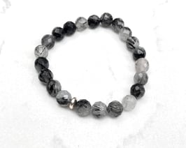 I FEEL SAFE Armband Turmalinquarz schwarz grau