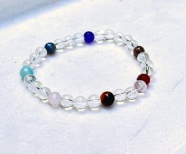 CHAKRA BALANCE Armband Bergkristall 7 Edelsteine