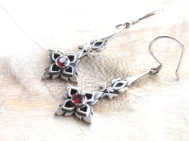 Ohrringe Granat Silber