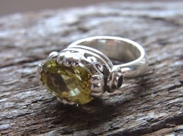 Ring Lemonquarz (Zitronenquarz) Granat