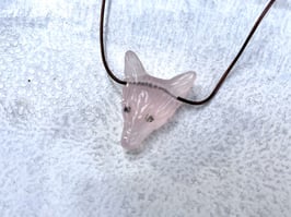 LOVE Lederband Rosenquarz Wolf