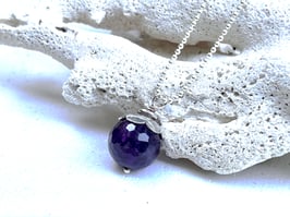 Kette Amethyst Kugel Silber