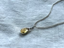 Kette Citrin Tropfen Silber