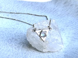 LIGHT DOOR Kette Dreieck Mondstein Silber