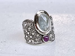 HEAVEN Ring Aquamarin Amethyst Silber