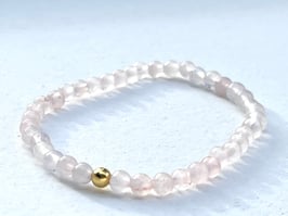 HERZENSLICHT Armband Rosenquarz gold