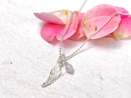 ANGELWINGS Kette Engelsflügel Amethyst Silber
