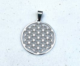 BLUME DES LEBENS Anhänger aus Edelstahl