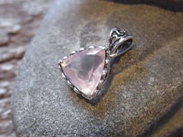 Rosenquarz Anhänger Silber