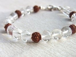 CLARITY Armband Bergkristall Rudraksha